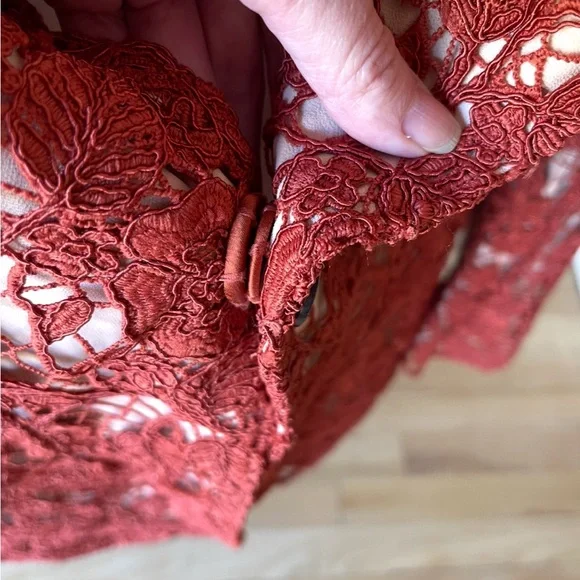 CULT GAIA Mackenzie Corded Sienna Lace Blazer Jacket Sz 4 Amended Buttons - Picture 5 of 11